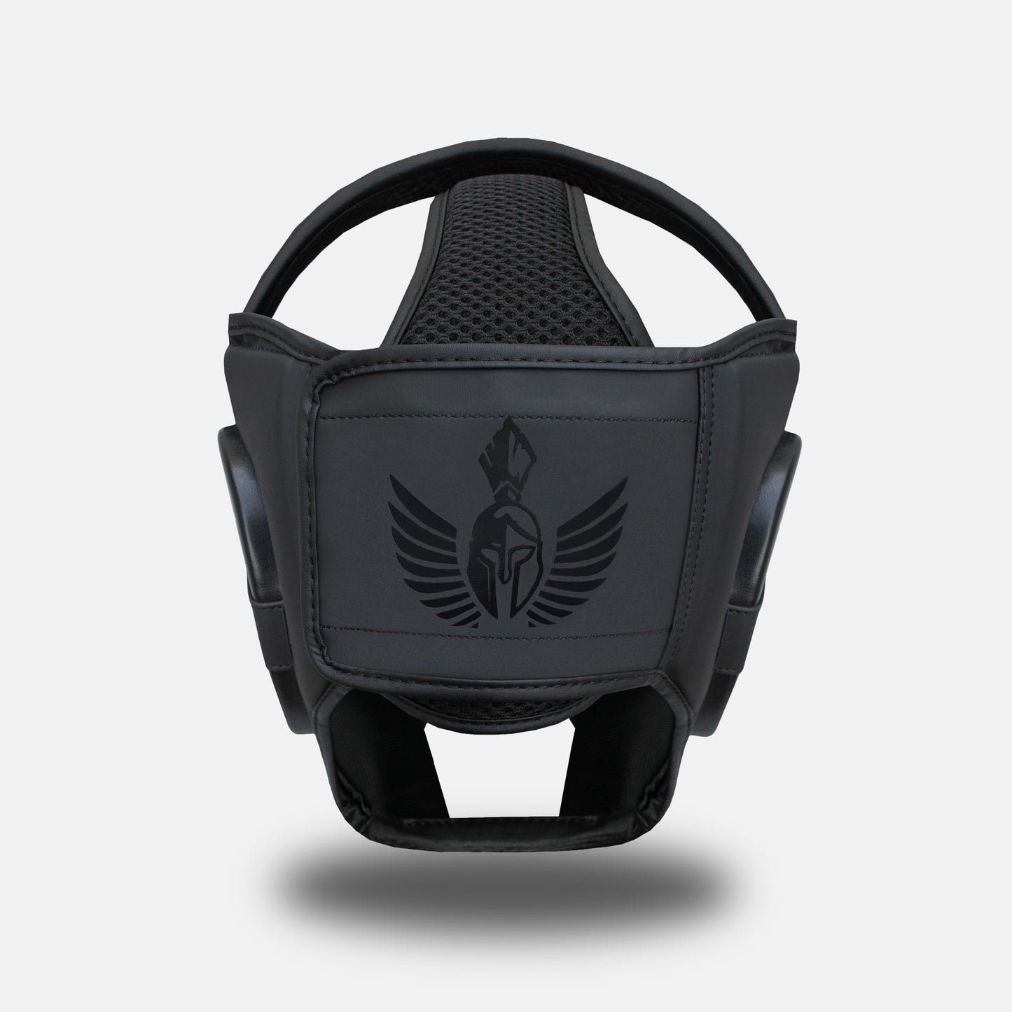 Black on Black GSX head guard shown from the back with detailed padding and logo.